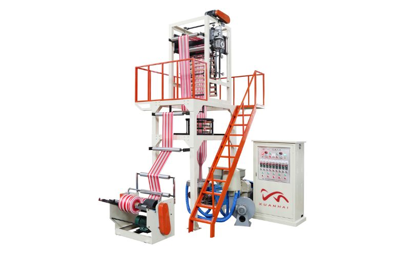 Máquina de extrusión de película de doble color HDPE LDPE para bolsas de basura de plástico SJ-40D*2