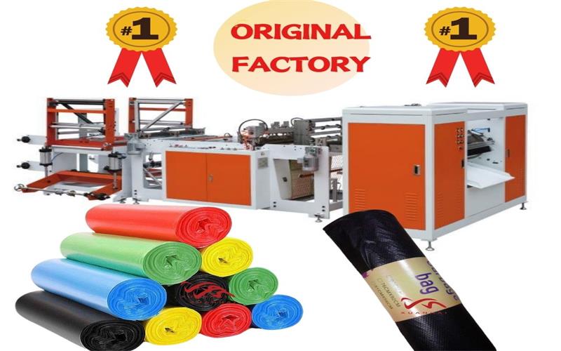 Máquina automática para fabricar bolsas de basura con sellado de estrella rodante y sin paradas