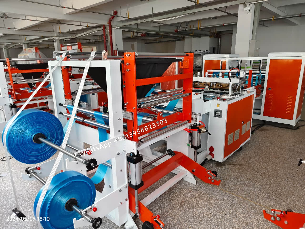 Máquina automática para fabricar bolsas de basura con sellado de estrella rodante y sin paradas