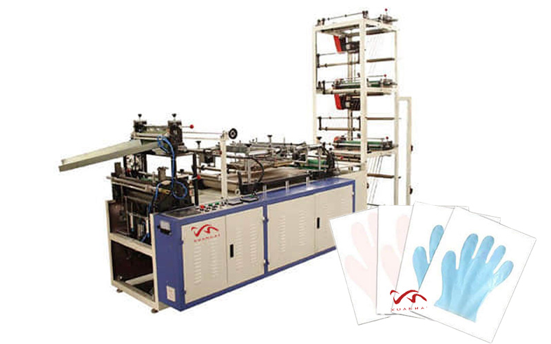 Máquina para fabricar guantes desechables de papel para uso médico o de peluquería