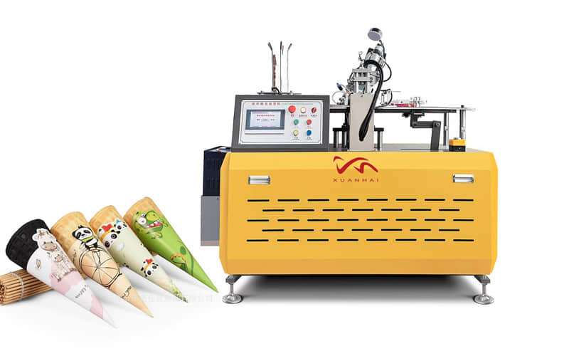 Máquina automática para fabricar envoltorios de papel desechables para conos de helado y conos de fu