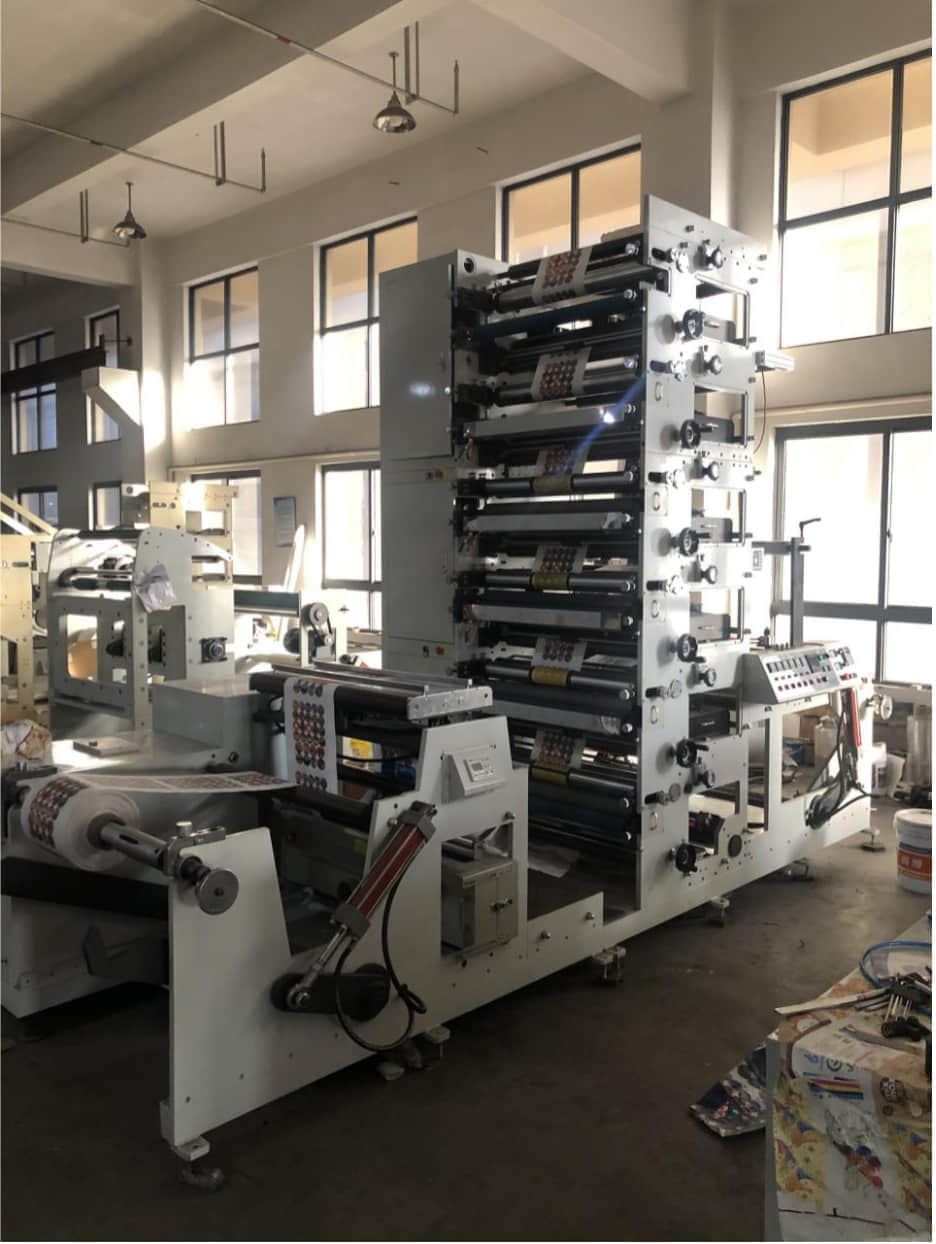 Máquina de impresión flexográfica de alta velocidad de 6 colores para vasos de papel, rollo a rollo