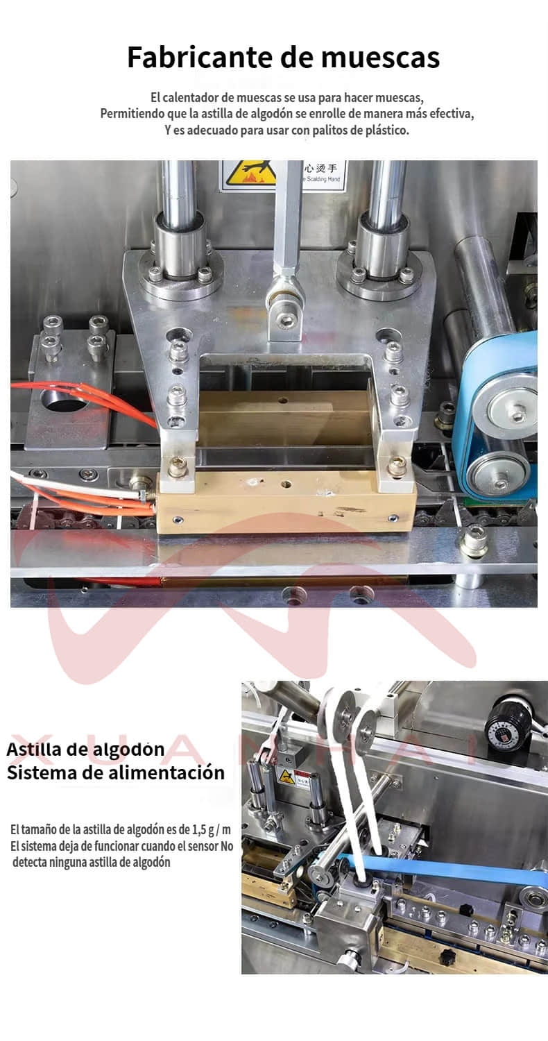 Máquina integrada para la fabricación y el envasado de bastoncillos de algodón