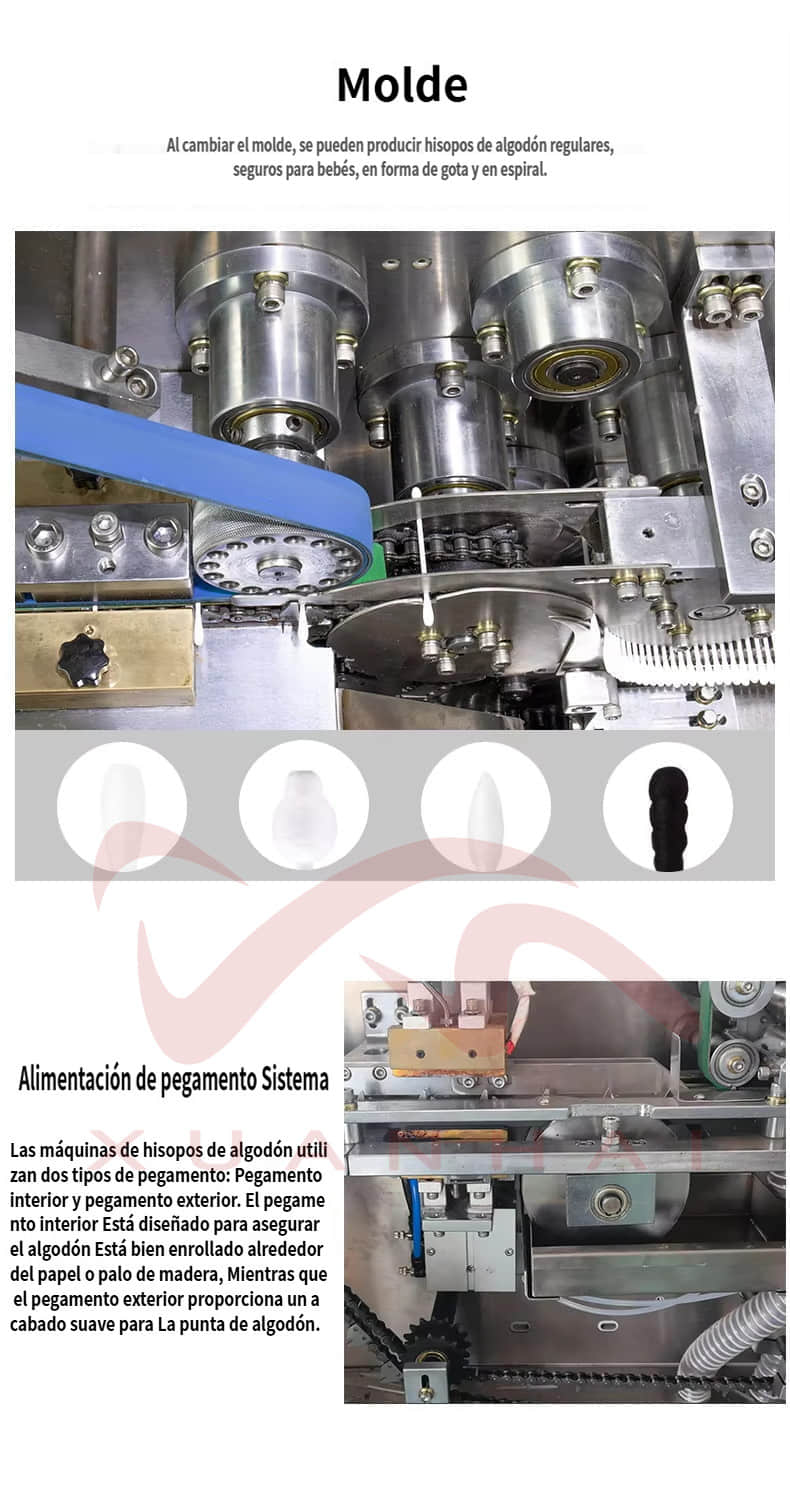Máquina integrada para la fabricación y el envasado de bastoncillos de algodón