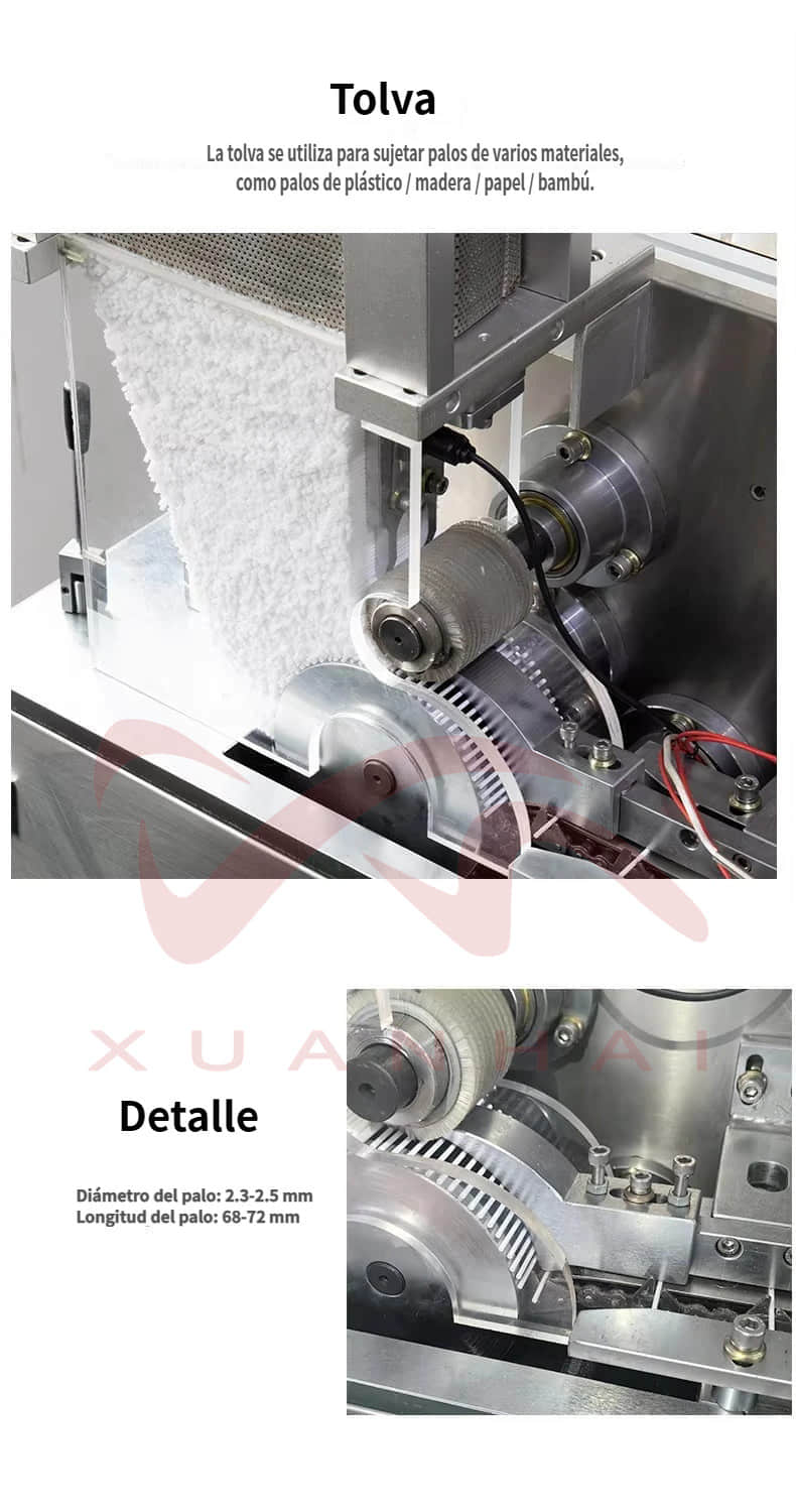Máquina integrada para la fabricación y el envasado de bastoncillos de algodón